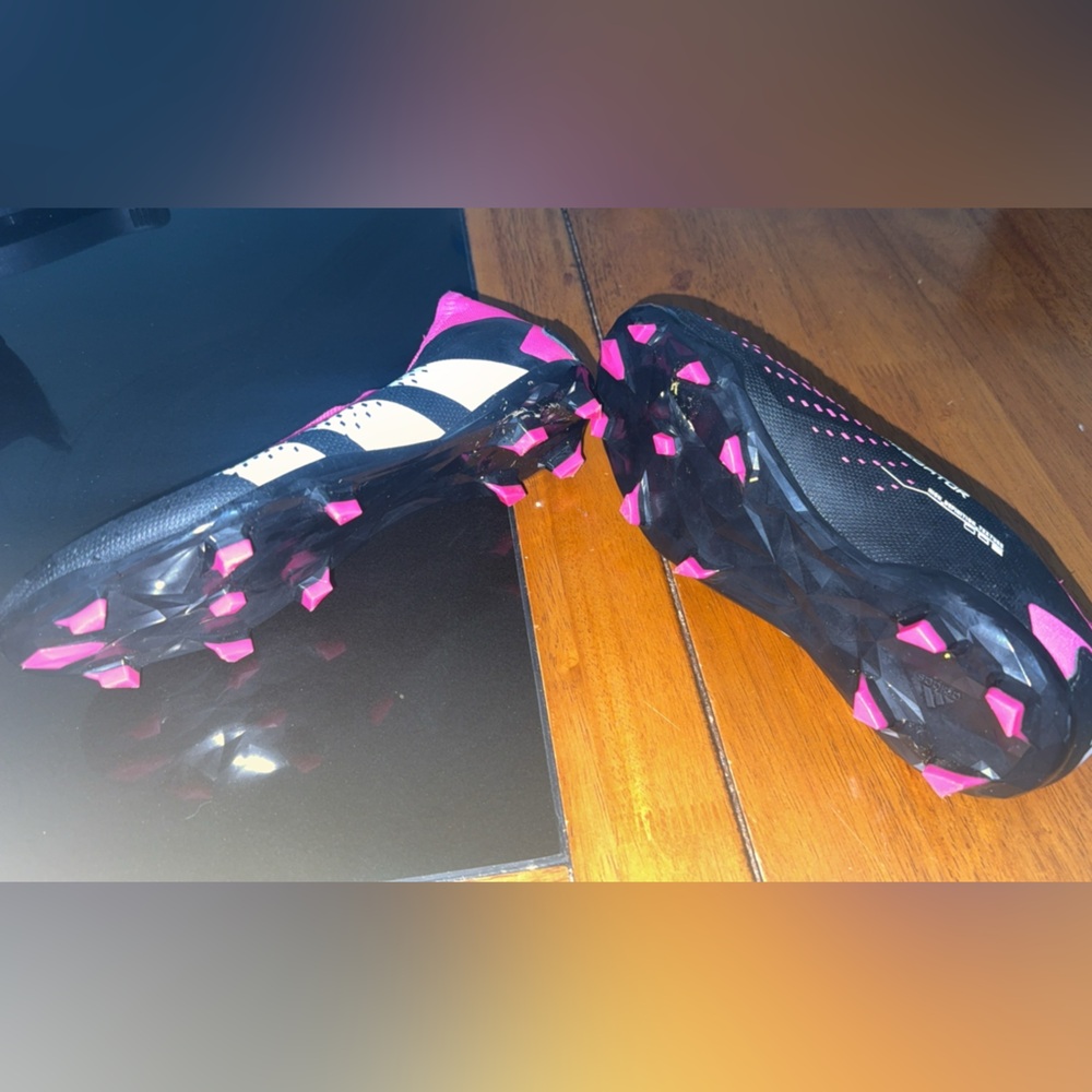 Adidas Predator Women's Black and Pink Soccer Cleats - Picture 3 of 4